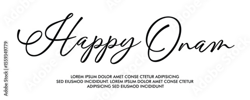 vector happy onam text with white background happy banner design vector illustration 