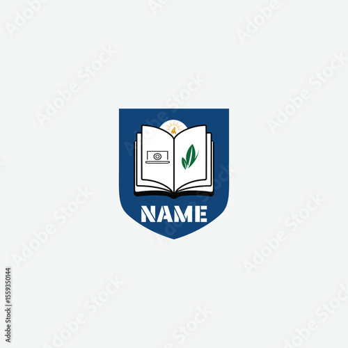 3952 educational logo school college university learning institute book academy organization