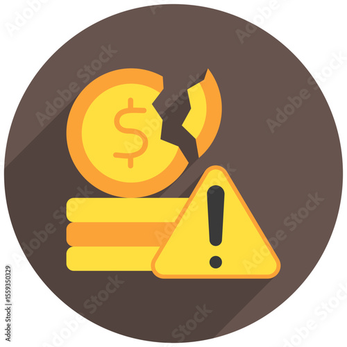 Asset Risk rounded color, mini illustration icon. use for modern concept, print, UI, UX kit, web and app development. Vector related to risk management, business, finance.