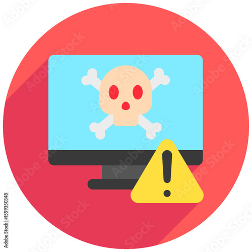 Breach Alert rounded color, mini illustration icon. use for modern concept, print, UI, UX kit, web and app development. Vector related to risk management, business, finance.