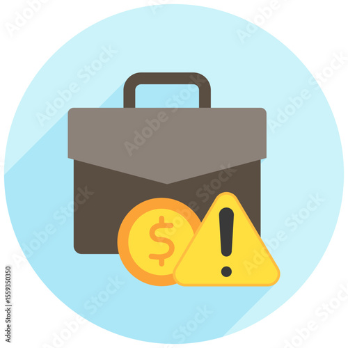 Business Risk rounded color, mini illustration icon. use for modern concept, print, UI, UX kit, web and app development. Vector related to risk management, business, finance.