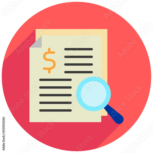 Audit Trail rounded color, mini illustration icon. use for modern concept, print, UI, UX kit, web and app development. Vector related to risk management, business, finance.