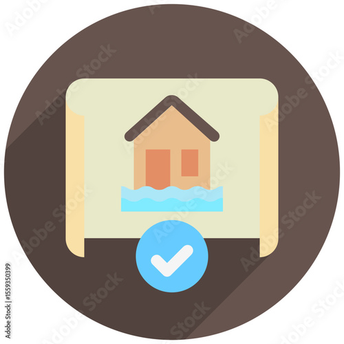 Crisis Plan rounded color, mini illustration icon. use for modern concept, print, UI, UX kit, web and app development. Vector related to risk management, business, finance.