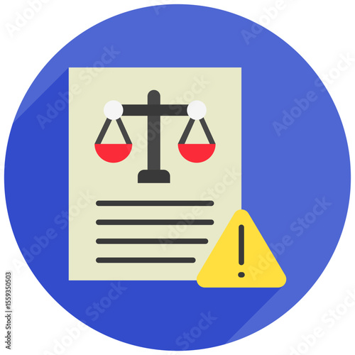 Legal Risk rounded color, mini illustration icon. use for modern concept, print, UI, UX kit, web and app development. Vector related to risk management, business, finance.