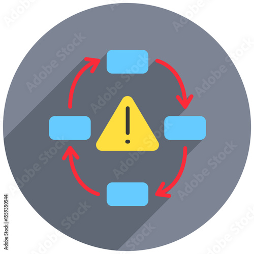 Mitigation Step rounded color, mini illustration icon. use for modern concept, print, UI, UX kit, web and app development. Vector related to risk management, business, finance.