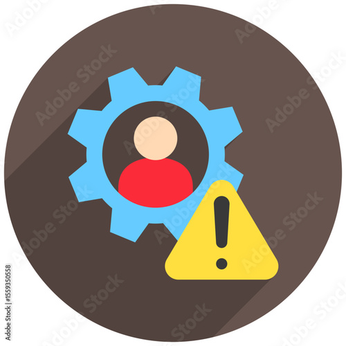 Operational Risk rounded color, mini illustration icon. use for modern concept, print, UI, UX kit, web and app development. Vector related to risk management, business, finance.