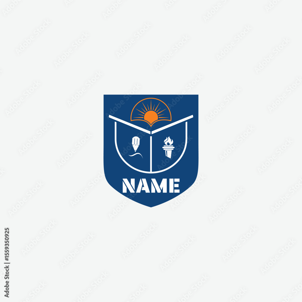 Naklejka premium 3983 educational logo school college university learning institute book academy organization
