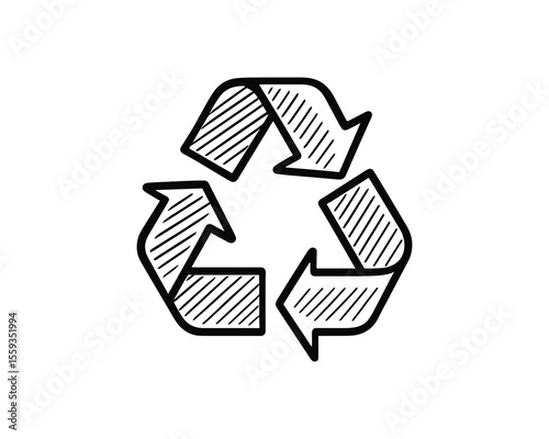 Hand Drawn Recycle Symbol Icon Vector Illustration for Environmental Awareness