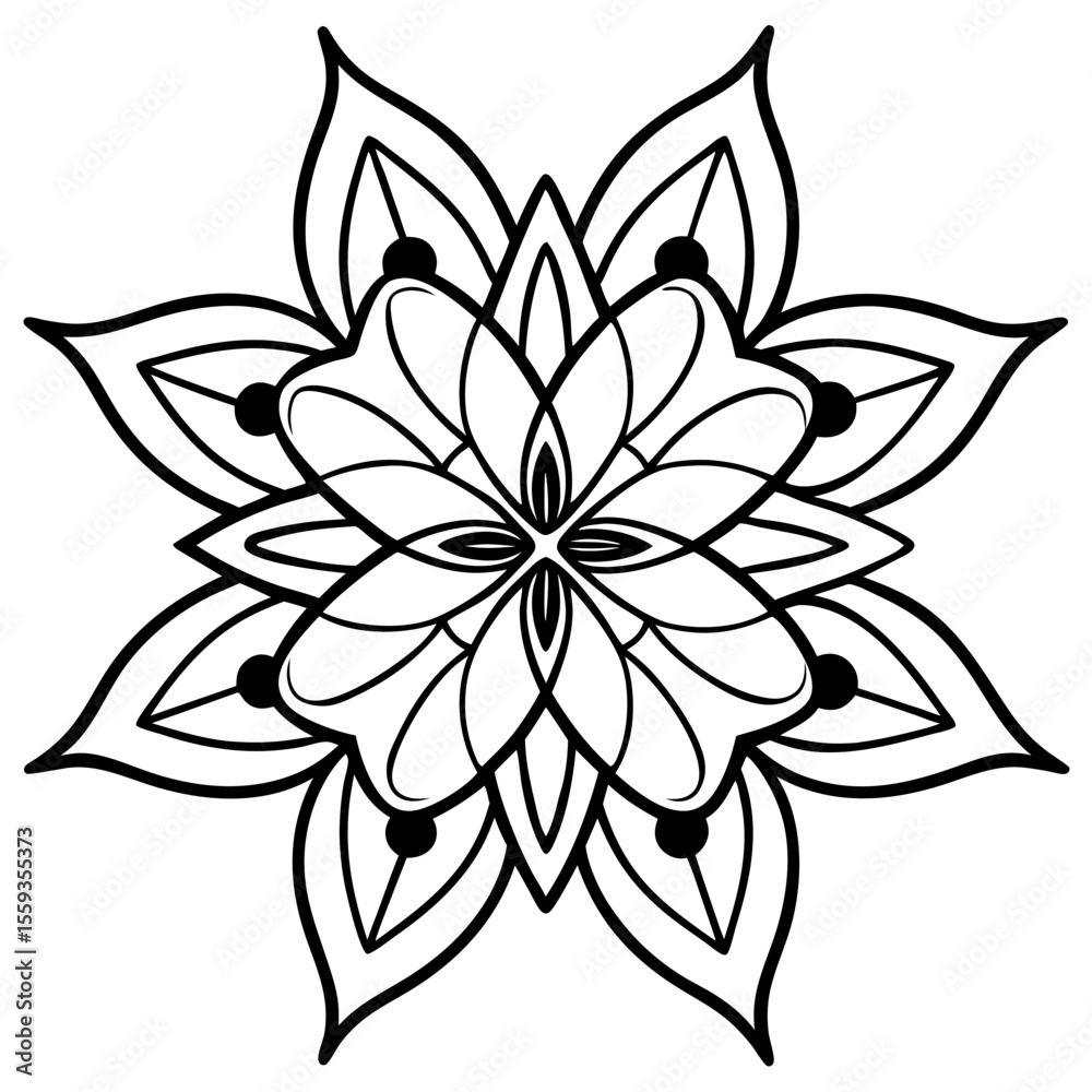 Symmetric Mandala with Butterfly Flair Symmetric Mandala with Butterfly Flair
