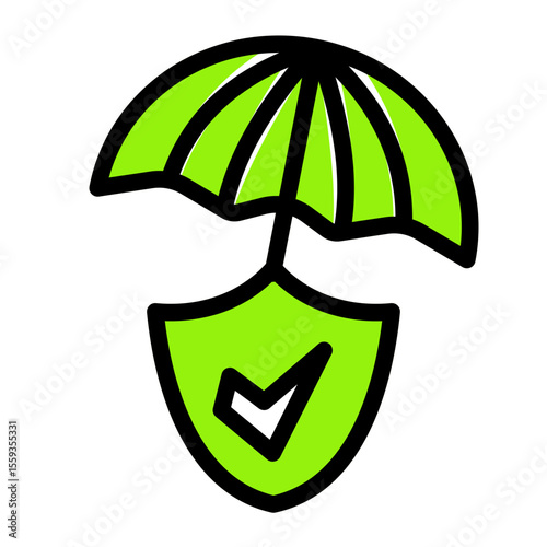 Insurance Protection and Security Coverage Icon from Financial Services Collection (Solid Color Lineal style)