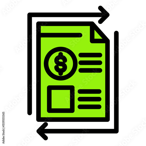 Financial Audit and Impact Statement Icon from Financial Services Collection (Solid Color Lineal style)