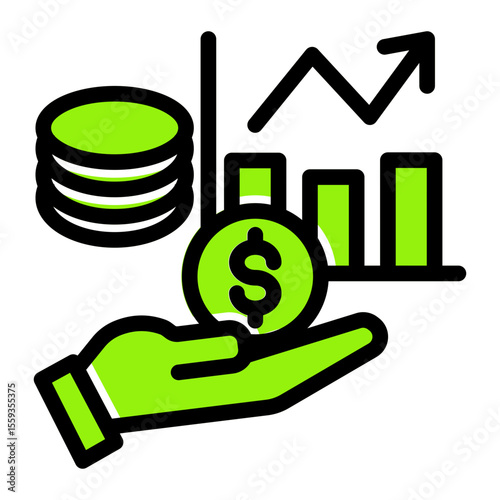 Business Analytics and Statistics Report Icon from Financial Services Collection (Solid Color Lineal style)