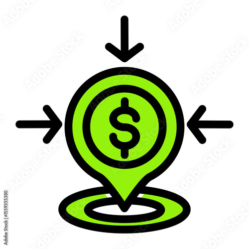 Location Placeholder Pin Icon from Financial Services Collection (Solid Color Lineal style)