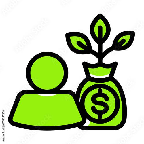 Investor Founder and Venture Capital Icon from Financial Services Collection (Solid Color Lineal style)