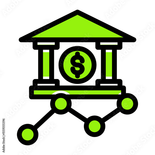Banking Growth and Savings Investment Icon from Financial Services Collection (Solid Color Lineal style)