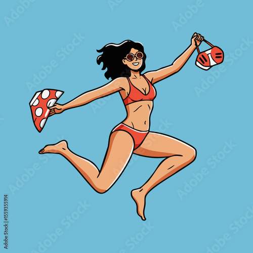 Stylish Woman with Shopping Bags