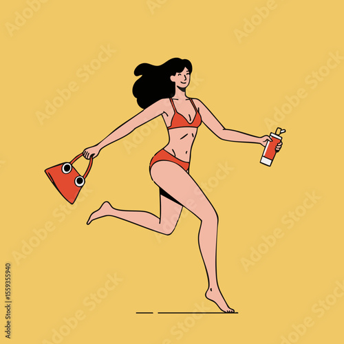 Active Woman Beach Jogging