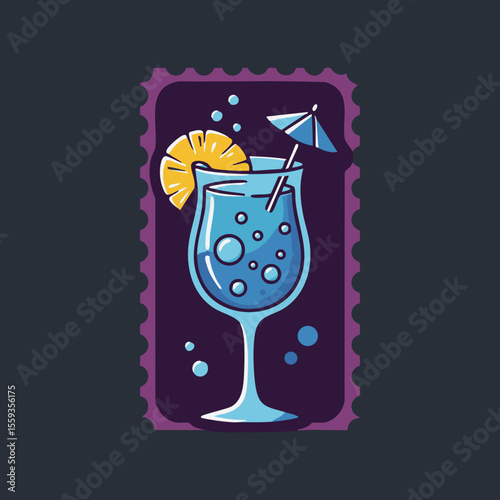 Refreshing Blue Cocktail Drink