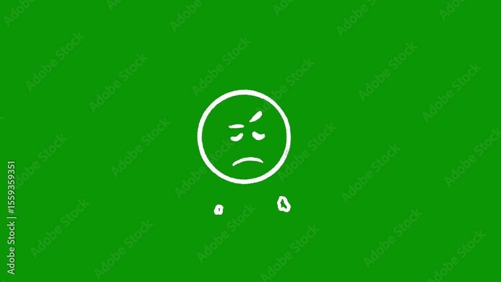 A green background with smiley face on it and white screen sad wallpaper green screen animated chromakey background backgrounds frame elements cartoonish motion illustration style expression