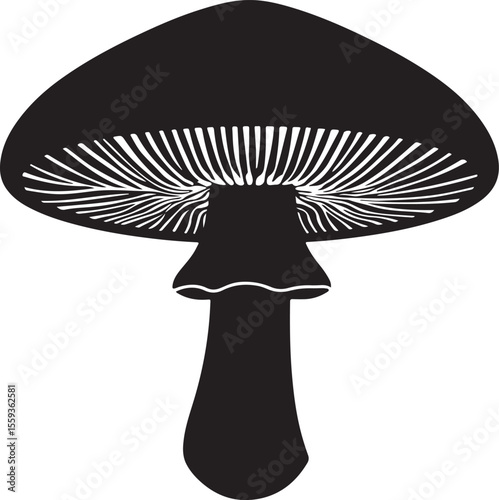 Boletus mushroom silhouette logo for nature-themed merchandise
