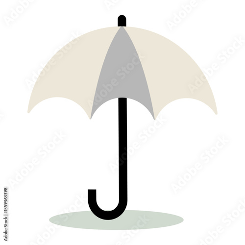 Beige Gray Summer Parasol Icon with Shadow
