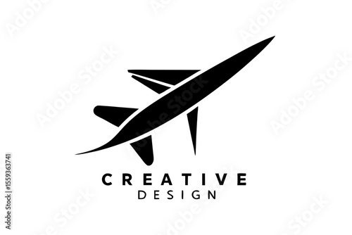 Airplane logo vector icon for travel business and flight company design