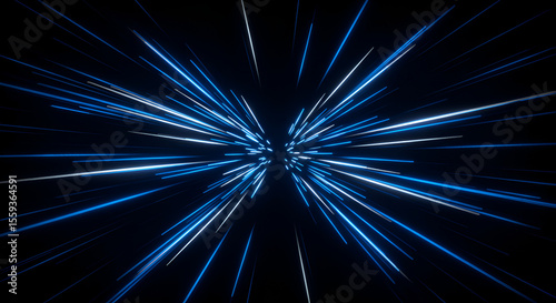 Futuristic light trails zooming through space, creating a sense of speed and motion