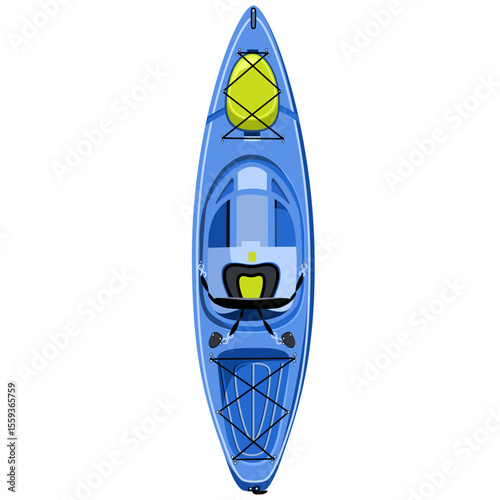 Kayak boat single sit-in in flat technique vector illustration 