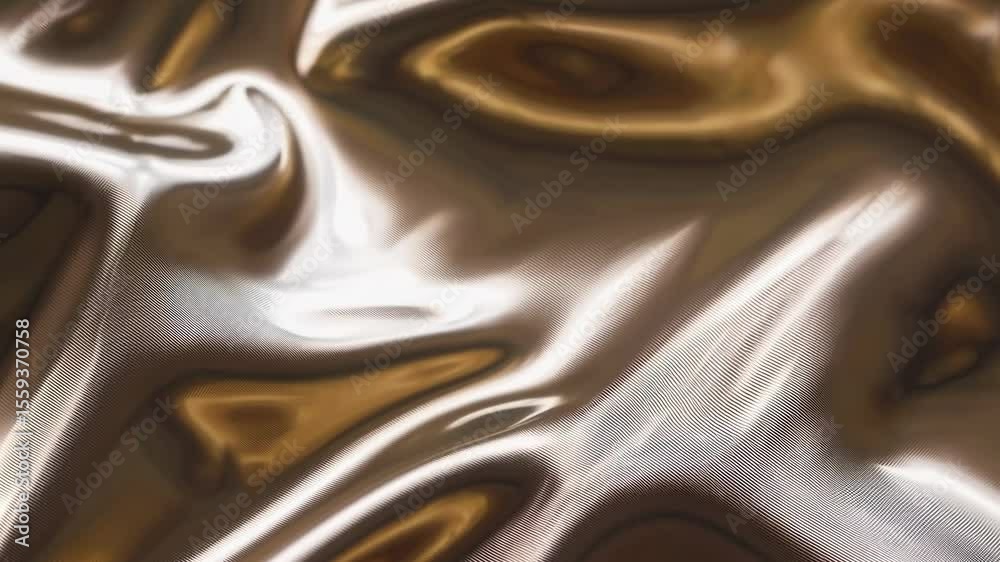 Flowing brown satin fabric texture in elegant motion, shiny silk waves and folds with rich sheen, ideal for fashion, luxury, and textile animation background use