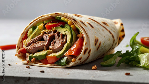 Delicious Shawarma Wrap with Fresh Ingredients