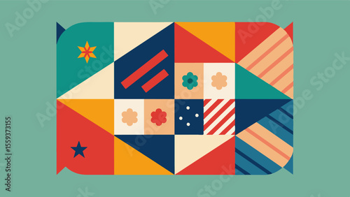 The Comfort of Nostalgia This quilt features fabrics that hold a special nostalgic significance to the maker whether it be the pattern of a favorite childhood blanket or the colors. Vector