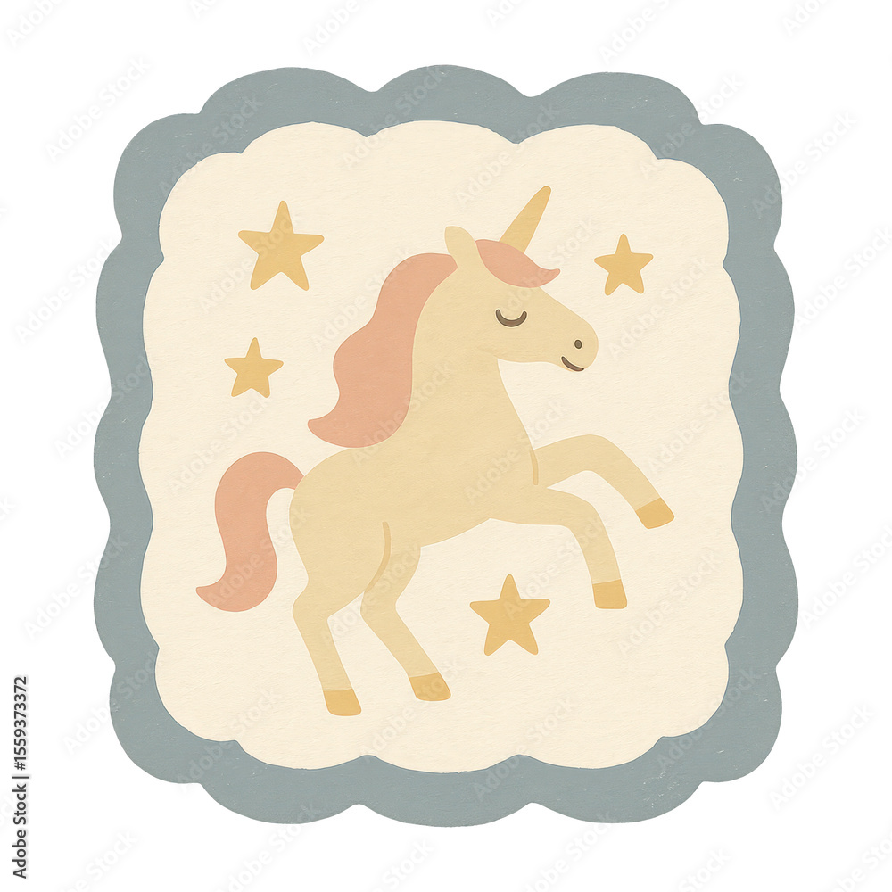 Fototapeta premium PNG Whimsical unicorn with stars.