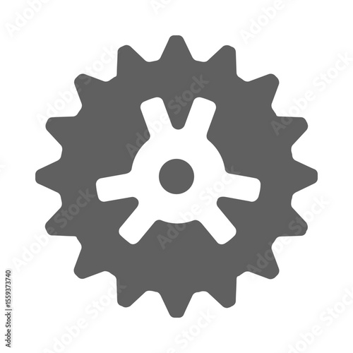 Grey Vector Icons of Cogwheels, Gears, Engineering Mechanisms, Rotation, Settings, and Dynamic Mechanical Elements for UI and Industrial Design