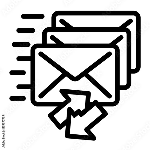 Junk Email Alert and Spam Warning Icon (Outline style)