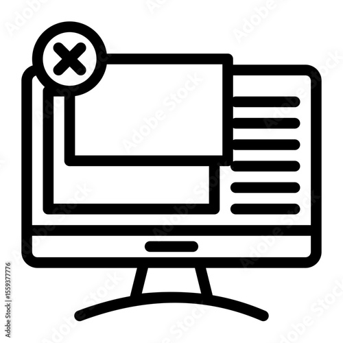 Intrusive Ad Pop-Up and Malware Warning Icon (Outline style)