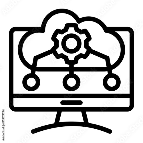 Web API and System Integration Icon (Outline style)