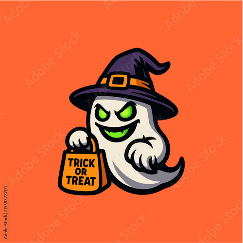 Spooky Halloween Ghost Mascot...