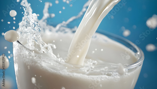 milk pouring into glass