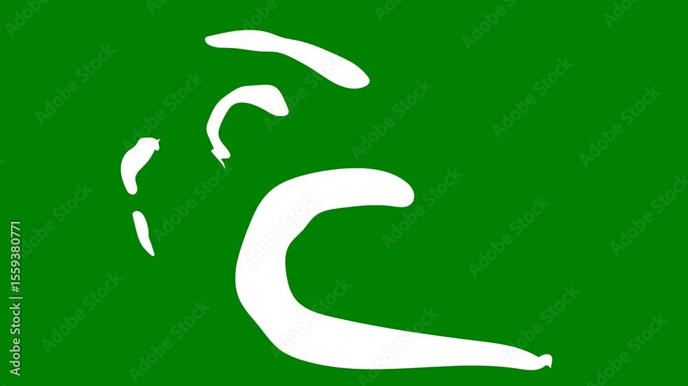 A green screen with white mouse on it and background swirl letter q silhouette of man bird sitting top the number 9 shape mountain logo c border animated chromakey background layers