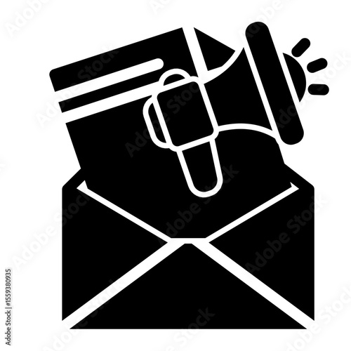Bulk Email Campaign and Newsletter Icon (Solid style)