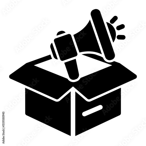 Product Reveal and Promotional Unboxing Icon (Solid style)