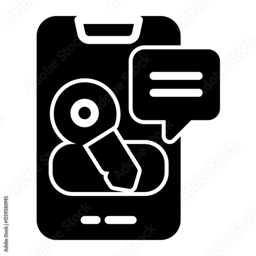 SEO Keyword Research and Search Term Icon (Solid style)