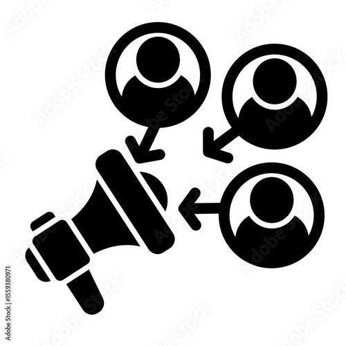 Affiliate Network and Influencer Partnership Icon (Solid style)