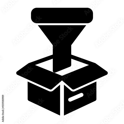 Data Filtering and Conversion Funnel Icon (Solid style)