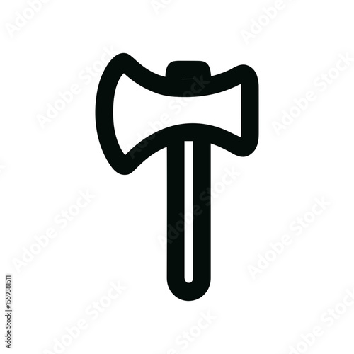 Simple Outline Axe Lumberjack Tool Icon Design Isolated Illustration