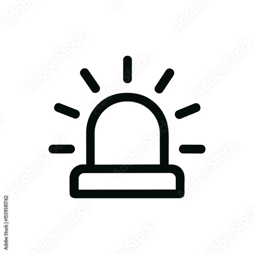 Simple Outline Emergency Flasher Alert Icon Design for Security System Application