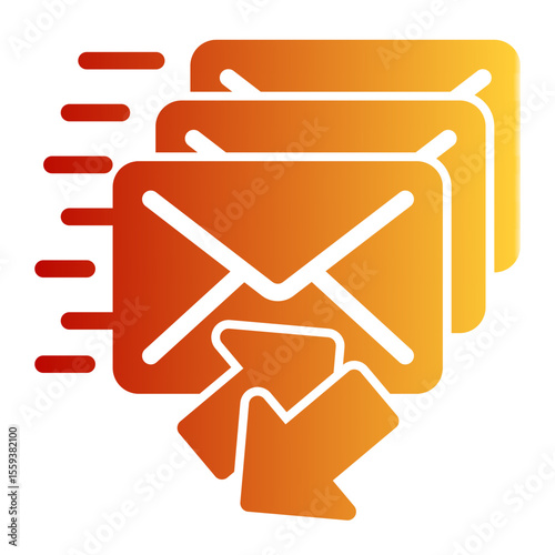 Junk Email Alert and Spam Warning Icon (Solid Gradient style)