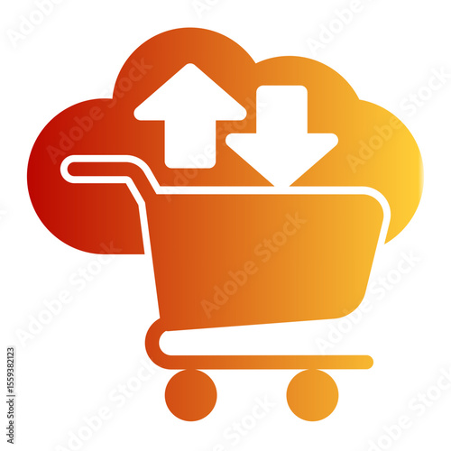 Online Marketplace and Digital Shopping Icon (Solid Gradient style)