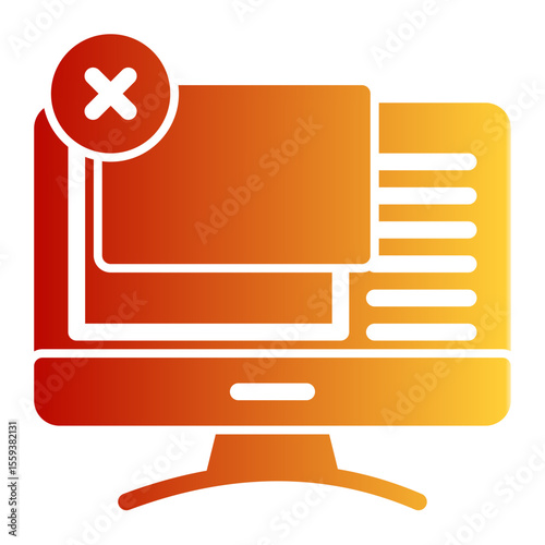 Intrusive Ad Pop-Up and Malware Warning Icon (Solid Gradient style)