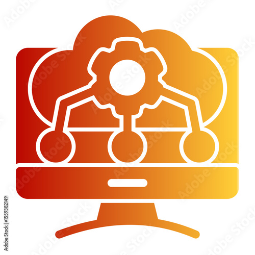 Web API and System Integration Icon (Solid Gradient style)